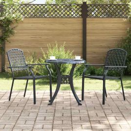 RIGLEN Garden Chair 2 pcs Anthracite 56x65x89 cm Steel