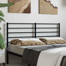 Metal Headboard Black 120cm