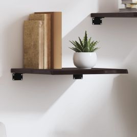 Wall Shelf Dark Grey 40x40x2 cm Treated Solid Wood Oak