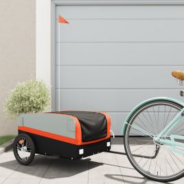 Bike Trailer Black and Orange 45 kg Iron