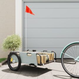 Cargo Bike Trailer Grey Oxford Fabric and Iron