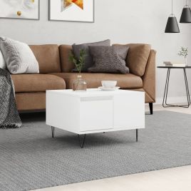 Coffee Table White 55x55x36.5 cm Engineered Wood