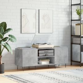 Record Cabinet Concrete Grey 121x38x48 cm Engineered Wood