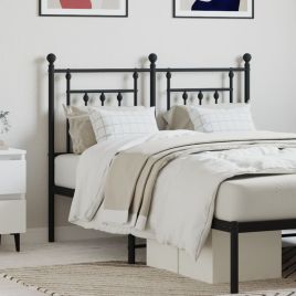 Metal Headboard Black 120cm
