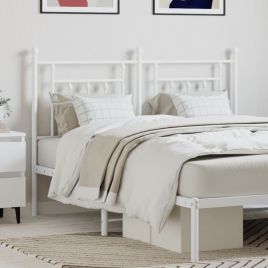 Metal Headboard White 140cm
