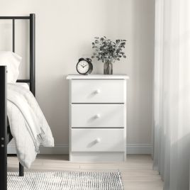 Bedside Table - KNOX Nightstand White 41cm