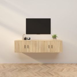 Wall-mounted TV Cabinets 2 Pieces Sonoma Oak 80x34.5x40 cm