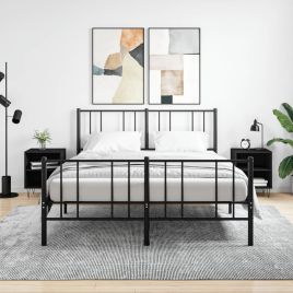 Bedside Table - ADRIAN Gus 2 Piece Nightstand Black 40cm