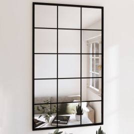 Wall Mirrors 6 Pcs Black 100x60cm Metal