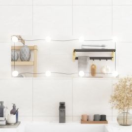 Wall Mirror with LED Lights 30x80cm Glass Rectangle