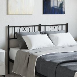 Metal Headboard Black 160cm
