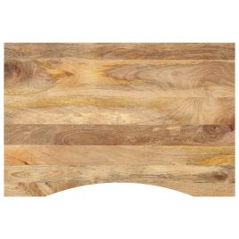 Desk Top with Curve 90x60x2.5 cm Solid Wood Rough Mango