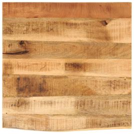 Table Top 40x40x3.8 cm Live Edge Solid Wood Rough Mango