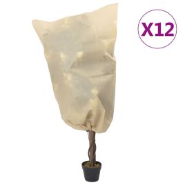 Plant Fleece Covers with Drawstring 12 pcs 70 g/m2 0.8x0.8 m