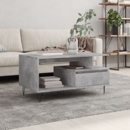 Coffee Table Concrete Grey 90x49x45 cm Engineered Wood