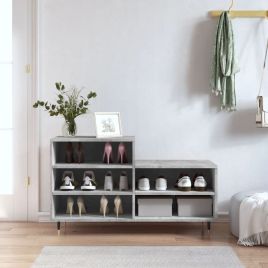 Shoe Cabinet Concrete Grey 102x36x60 cm Engineered Wood