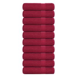 Bath Towels 10 pcs Bordeaux 100x150 cm 360 gsm 100% Cotton