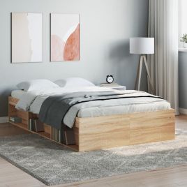 Bed Frame Sonoma Oak 120x190 cm Small Double