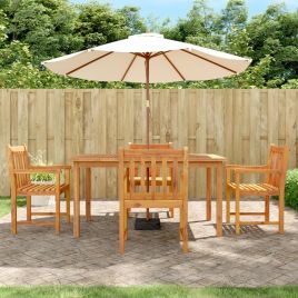 5 Pcs Garden Dining Set Solid Wood Acacia