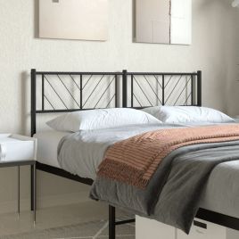 Metal Headboard Black 135cm