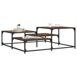 Coffee Table Smoked Oak 107x107x40 cm Engineered Wood