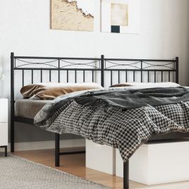 Metal Headboard Black 193cm