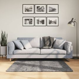 Rug Short Pile Soft and Washable Anthracite 120x120cm