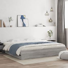 Bed Frame with Drawers Grey Sonoma 200x200 cm Engineered Wood