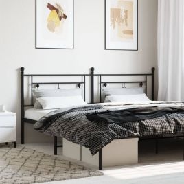 Metal Headboard Black 193cm