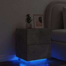 Bedside Table - CLARA Nightstand Concrete Grey 40cm