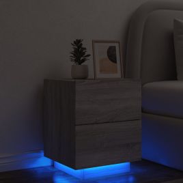 Bedside Table - CLARA Nightstand Grey Sonoma 45cm