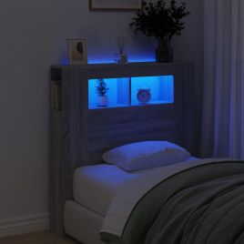 LED Headboard Grey Sonoma 100x18.5x103.5cm Engineered Wood