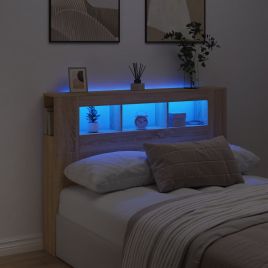 LED Headboard Sonoma Oak 140x18.5x103.5cm Engineered Wood