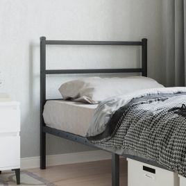 Metal Headboard Black 90cm
