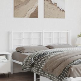 Metal Headboard White 160cm