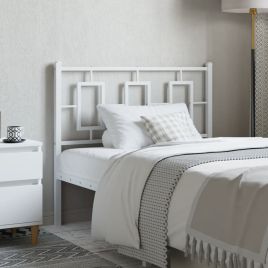 Metal Headboard White 100 cm