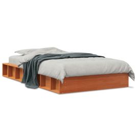 Bed Frame Wax Brown 100x200 cm Solid Wood Pine