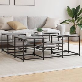Coffee Table Grey Sonoma 121x121x40 cm Engineered Wood