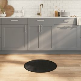 Rug Round Black60 cm Bamboo