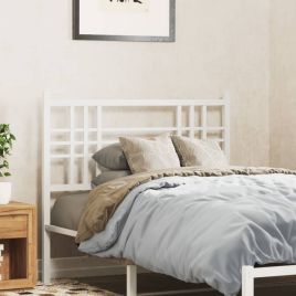 Metal Headboard White 107cm
