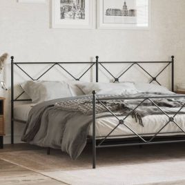 Metal Headboard Black 200cm