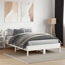 Bedframe White 120x190cm Small Double Solid Wood Pine