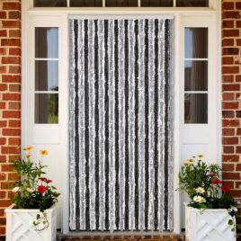 Fly Curtain Grey and Black 90x200 cm Chenille