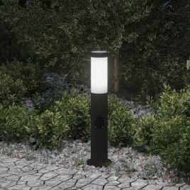 TONGLEN Bollard Light with Outlet 50 cm Stainless IP44 Steel
