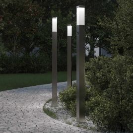 TONGLEN Bollard Lights with Sensor 3 pcs 110 cm Stainless IP44 Steel