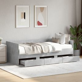 Daybed with Drawers Concrete Grey 100x200cm