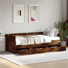 Daybed with Drawers Smoked Oak 90x200cm