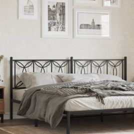 Metal Headboard Black 200 cm