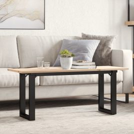Coffee Table O-Frame 110x40x45 cm Solid Wood Pine and Steel