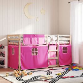 Bunkbed Pink 80x200cm Solid Wood Pine